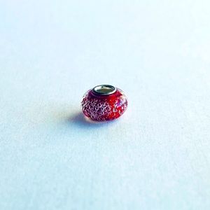 Bubbly Red Murano Glass Bead